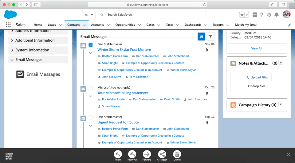 screenshot of Match My Email